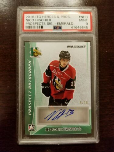 2016-17 ITG Heroes and Prospects Autograph Green Nico Hischier #9 of 10 ... - $124.99