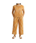 Rachel Zoe Zebra Stripe Linen Pant Set Orange White Top L Pants S India - $68.37 CAD