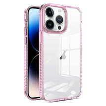 For iPhone 14 Pro 2.5mm Anti-slip Clear Acrylic Hybrid TPU Phone Case(Pink) - £13.88 GBP