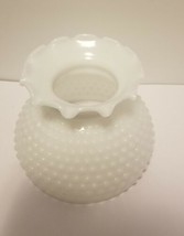 Vintage White Milk Glass Hobnail Ruffle Top Lamp Shade - £16.77 GBP