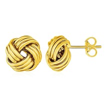 14k Yellow Gold 0.50in Women&#39;s Classic Love Knot Post Earrings - £183.12 GBP