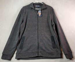 Club Room Jacket Mens Size Medium Gray Knit Cotton Long Sleeve Pockets F... - $20.05