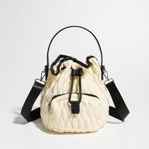 2023 Fashion Nylon Quilted Buckets Bag Designer Padded Women Handbags Cotton Sho - £43.82 GBP