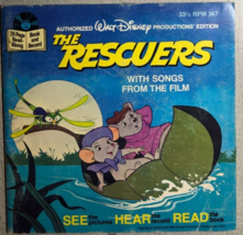 THE RESCUERS (1977) softcover book with 33-1/3 RPM record - £10.90 GBP