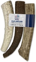 Elk Antler Dog Chew Large 3-Pack - Grade A Naturally Shed Deer Antlers For Dogs  - $50.99