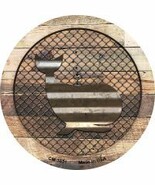 Corrugated Whale on Wood Novelty Metal Mini Circle Magnet CM-1051 - €11,05 EUR