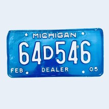 2005 United States Michigan Base Dealer License Plate 64D546 - $16.82