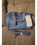 Ashro New Denim Blue Satchel Purse W Crossbody Strap - $19.34