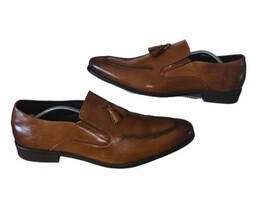 Carrucci Whole Cut Tassel Loafers  Cognac Leather KS099-714 Shoe Men&#39;s 13 - $52.25