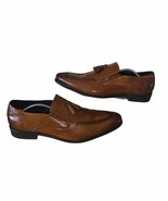 Carrucci Whole Cut Tassel Loafers  Cognac Leather KS099-714 Shoe Men&#39;s 13 - $71.66 CAD
