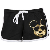 Mickey Mouse Golden Shades Junior&#39;s Shorts Black - $24.98