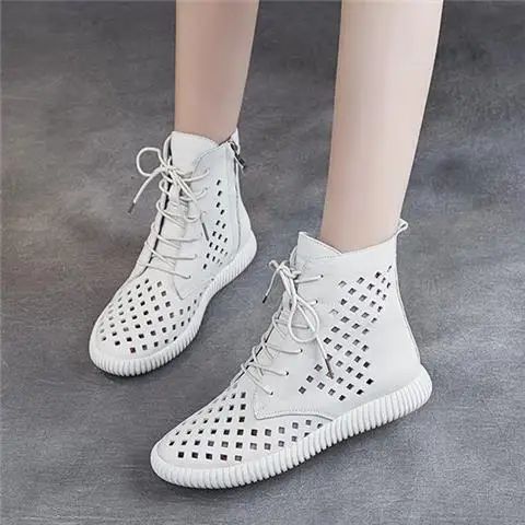 Leather Sandal Boots Women&#39;s 2024 Summer  Versatile Thick Bottom  Ankle Boots Re - $107.01