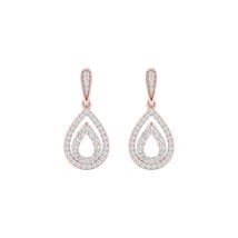10K Rose Gold 1/3ct TDW Diamond Drop Dangle Earrings - £297.58 GBP