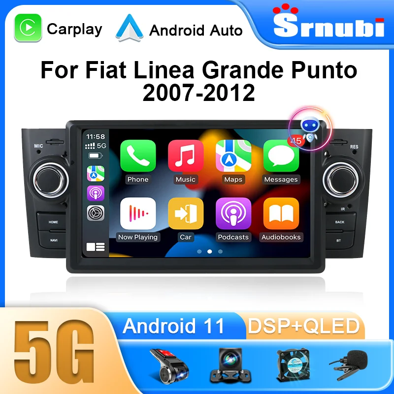 7&quot; Inch Android 11 Car Radio For Fiat Linea Grande Punto 2007-2012 1Din ... - £125.44 GBP+