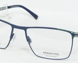 LOOK &amp; FEEL Bi 7091-8 Mat Bleu Marine/Vert Lunettes 56-18-140 Allemagne - $86.10