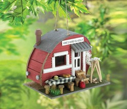 Red Vintage Camping Trailer Wood Birdhouse - $20.59