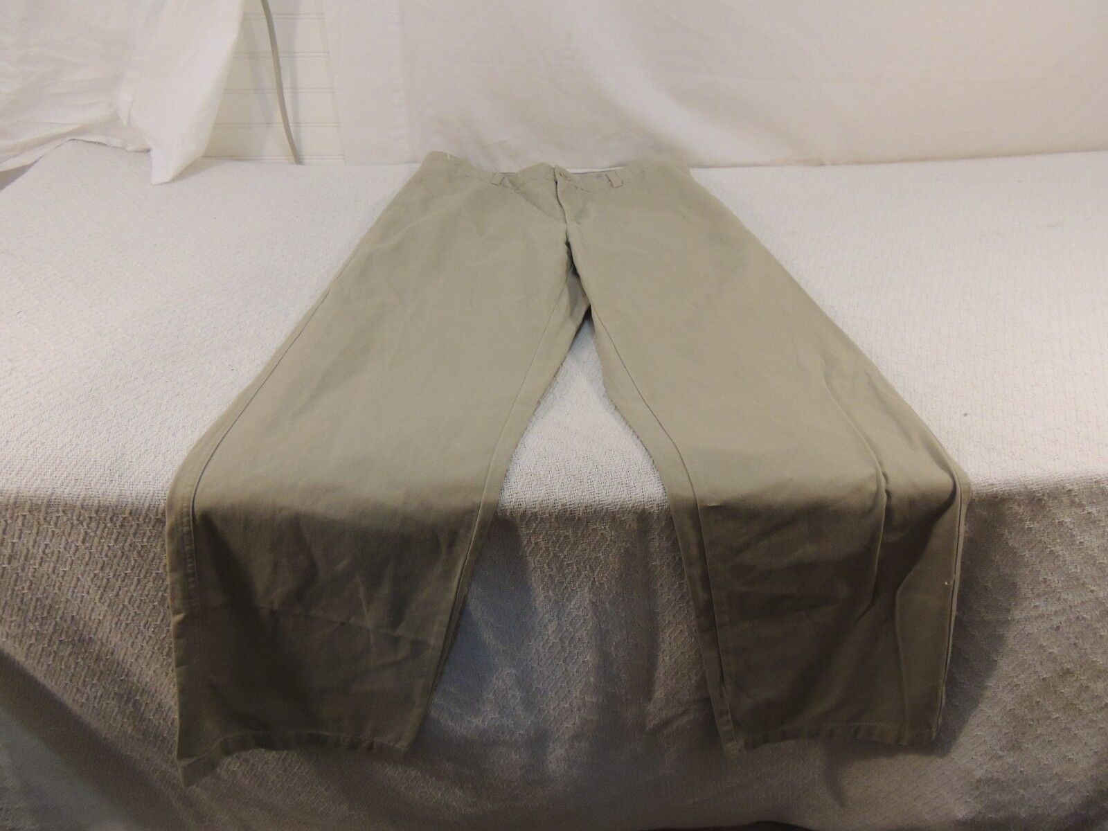 Calvin Klein Super Sandwash Twill Khakis Men&#39;s 33x32 100% Cotton Tan 50658 - $18.92