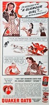 QUAKER OATS - A Glamour Girl - 1941 Vintage Print Ad - Great Energy Spar... - $10.46