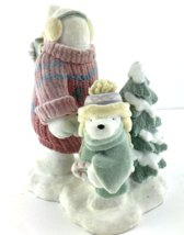 Polar PalsFlocked Polar Bear Family  Figurine  Judy Sparks for Tracy Fli... - £14.49 GBP