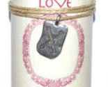 Love Pillar Candle With Geba Rune Pendant - $29.89