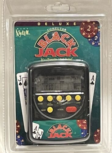 New Vintage 1996 Deluxe Computer Black jack Electronic Handheld Game Asylum - $9.49