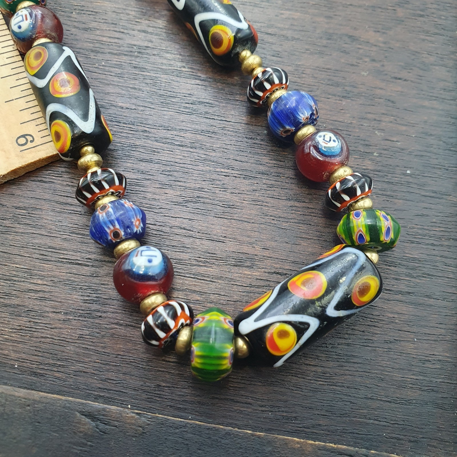 Venetian Style Glass Beads Necklace – Murano Style Facel & Floral Jewelry Item image 2