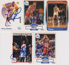 Philadelphia 76ers Signed Autographed Lot of (5) Trading Cards - Hawkins, Dawkin - £11.99 GBP