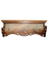 Walnut Wooden Gun Rack Rifle or Shotgun Wall Display 2&quot; Hangers Brass Ac... - $125.00