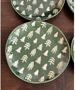 Eli &amp; Ana Set Of 4 Salad Plates  New Christmas Trees Green Glossy - €55,56 EUR