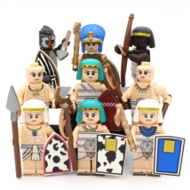 9pcs Ancient Pharaoh Egyptian Warriors and Nubian Warriors Minifigures Set - £17.57 GBP