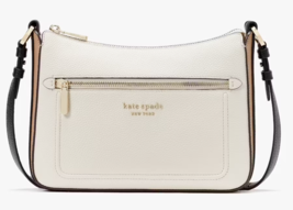 Kate Spade Hudson White &amp; Black Crossbody Bag Leather KC245 Purse $228 MSRP FS - £108.97 GBP