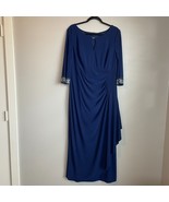 Alex Evenings Womens Dress 16 P Navy Blue Beaded Mother of the Bride Lon... - $1,285.92 MXN