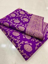 Wedding Saree, Pure soft khadi georgette silk saree, Zari Pichwai Wooven Pallu P - £71.10 GBP