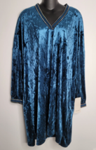 Zara Basic Womens Large Velvet Blue Mini Tunic Dress Long Sleeves Dazzle... - $39.99