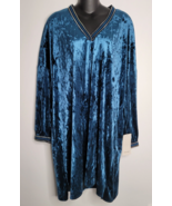 Zara Basic Womens Large Velvet Blue Mini Tunic Dress Long Sleeves Dazzle... - £31.92 GBP