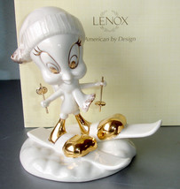 Lenox Tweety Bird SKIING Looney Tunes Figurine 5.75&quot;H Gold Accents #842680 New - £62.87 GBP