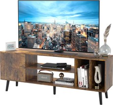 Yusong 55/65-Inch Tv Stand, Rustic Brown Wood Tv Cabinet, Media Entertainment - £107.29 GBP
