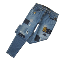 NWT LAUREN Ralph Lauren Patchwork Relaxed Taper in Tinted Sapphire Jeans 31 / 12 - £88.47 GBP