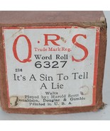 Player Piano Roll QRS 6327 It&#39;s A Sin To Tell A Lie VTG Music Waltz Word... - €9,66 EUR