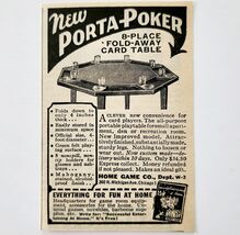 1944 Porta Poker Card Playing Table Octagon Advertisement Home Games Co F8A - €12,01 EUR