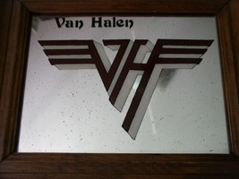 Eddie Van Halen Vintage Mirror Logo Framed In Wood 9 X 12 - $164.99