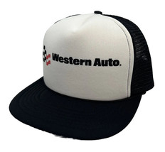 Vintage Western Auto Hat Cap Snap Back Black Mesh Trucker One Size Auto Parts - £15.81 GBP
