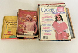 Mixed lot of 41 knitting and crotcheting magazines booklets book patterns how to - $21.73