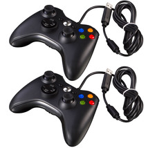 2X Black Wired USB Game Controller Pad For Microsoft Xbox 360 system windows PC - £35.34 GBP