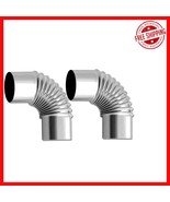 Outdoor Camping 90 Degree Stainless Steel Elbow Pipes - 2 PCS, Vented Ef... - $501.85 MXN