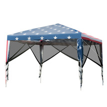 10&#39;x10&#39; Fodable Pop Up Tent Gazebo Canopy Shade Space Mesh Sidewall W/Ca... - £167.99 GBP