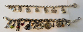 BRIGHTON 2 Vintage Silver Tone Charm Bracelets Purses &amp; Christmas Theme See Desc - £78.59 GBP