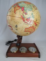 Vintage 1980 Scan Globe Light Up W/ Weather Station Base Thermometer MCM... - $140.24