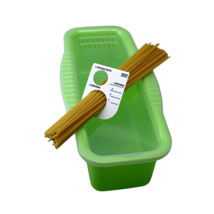 Microwave Pasta Cooker Green With Portion Tool BPA-Free Quick Spaghetti ... - $14.84