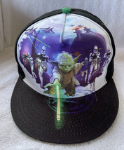 NWT Star Wars Yoda Kids SnapBack Flat Brim Bill Hat Light Saber Glows In Dark - £12.77 GBP